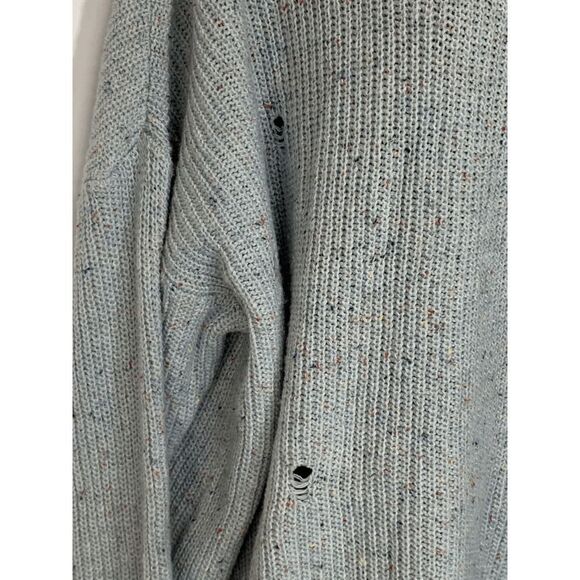 Zenana Distressed Mock Turtle Neck Knit Sweater - Picture 9 of 12